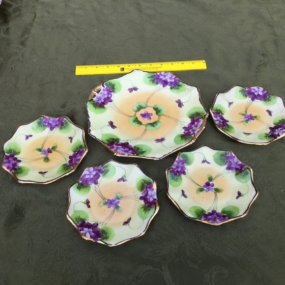 RED FLORAL ABSTRACT TRAY VINTAGE - Picture 11 of 16